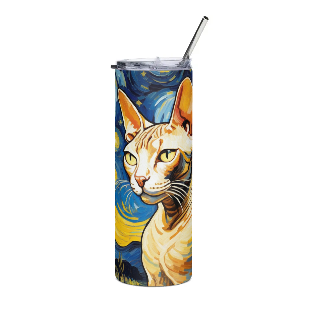 PugMug Custom Tabby Sphynx Cat Stainless Steel Tumbler