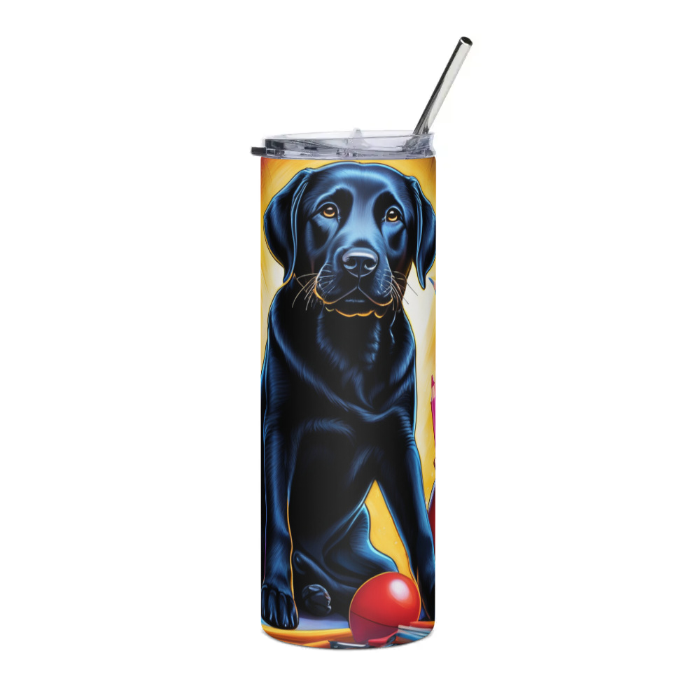 PugMug Custom Black Labrador Retriever Stainless Steel Tumbler