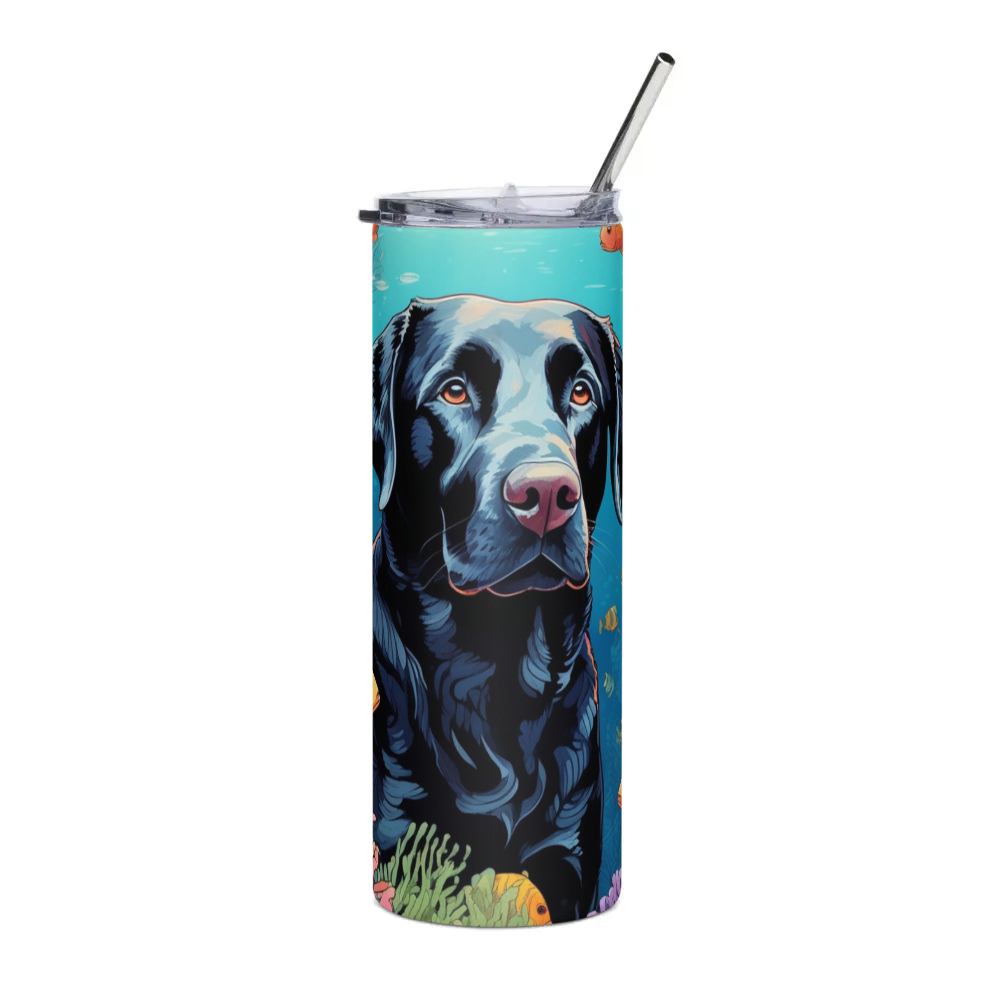 PugMug Custom Black Labrador Retriever Stainless Steel Tumbler