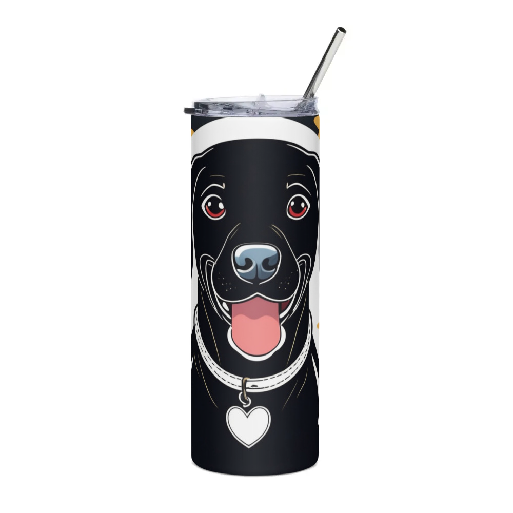 PugMug Custom Black Labrador Retriever Stainless Steel Tumbler