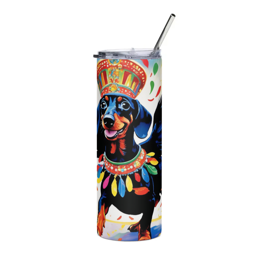 PugMug Custom Black Dachshund Stainless Steel Tumbler
