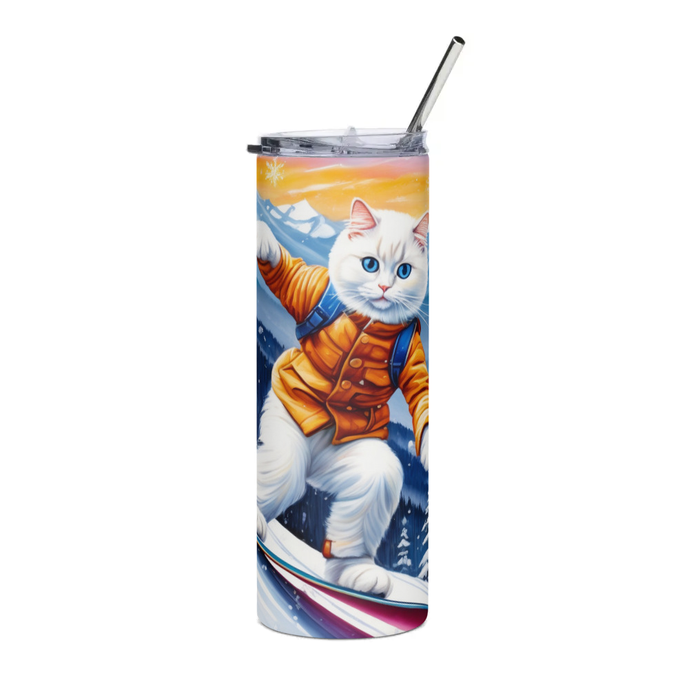 PugMug Custom White Ragdoll Cat Stainless Steel Tumbler