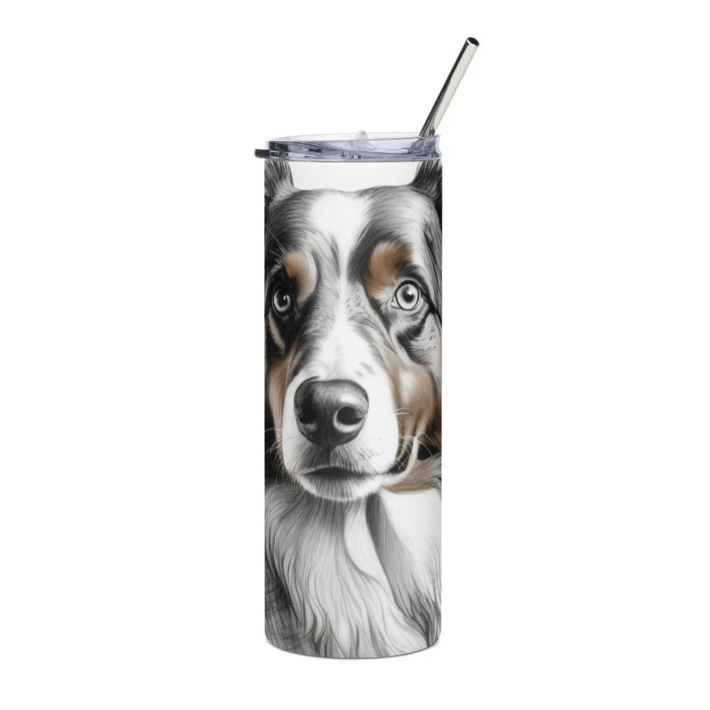 PugMug Custom Australian Shepherd Dog Stainless Steel Tumbler