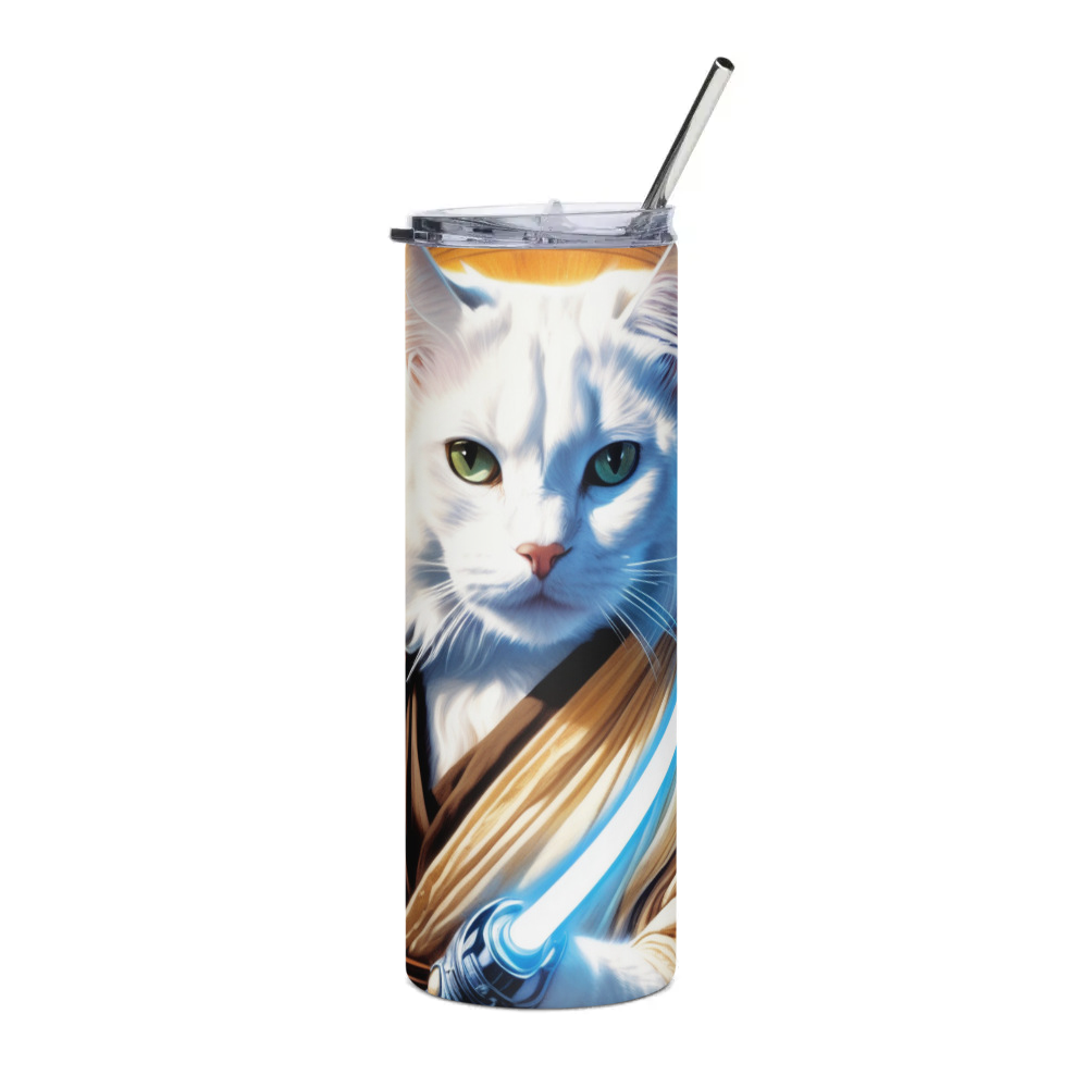 PugMug Custom White Companion Cat Stainless Steel Tumbler