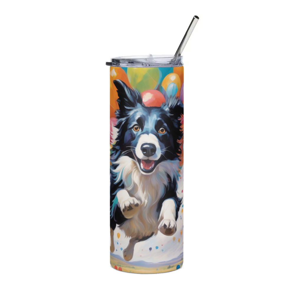 PugMug Custom Border Collie Stainless Steel Tumbler