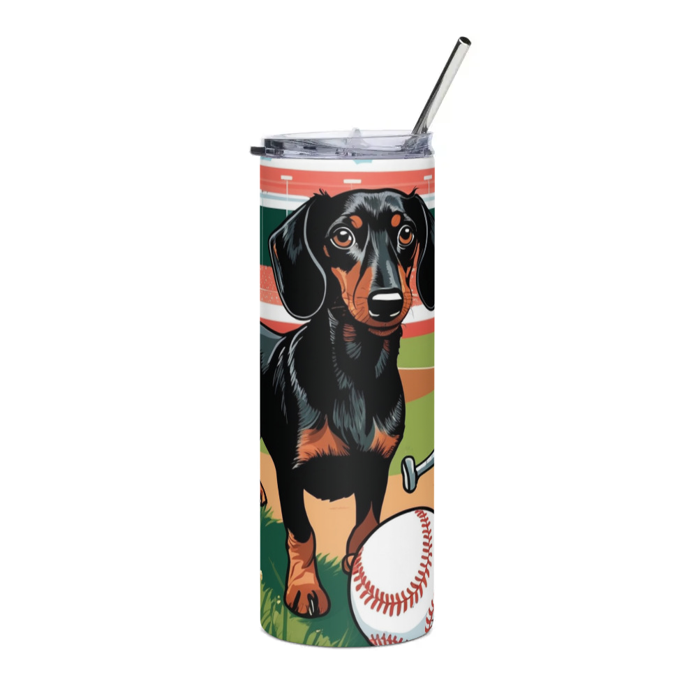 PugMug Custom Black Dachshund Stainless Steel Tumbler