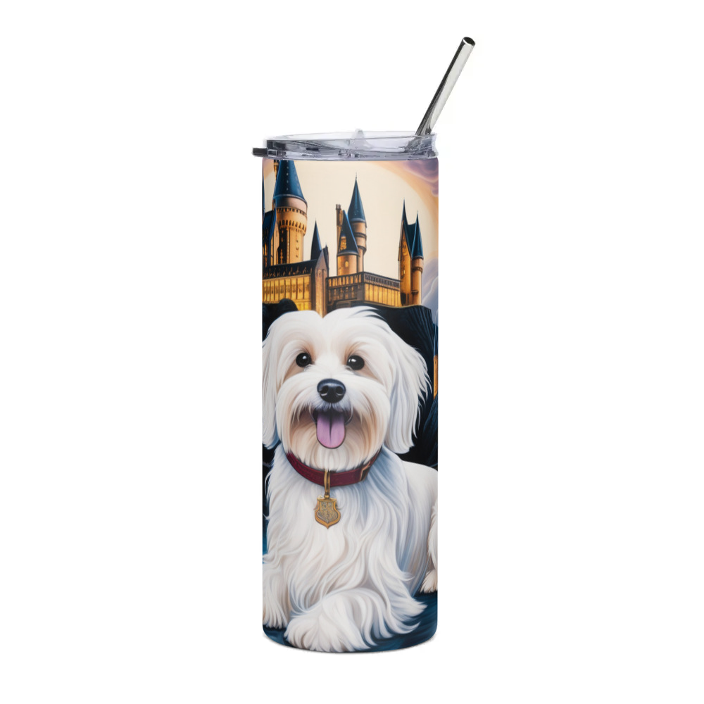 PugMug Custom White Havanese Dog Stainless Steel Tumbler