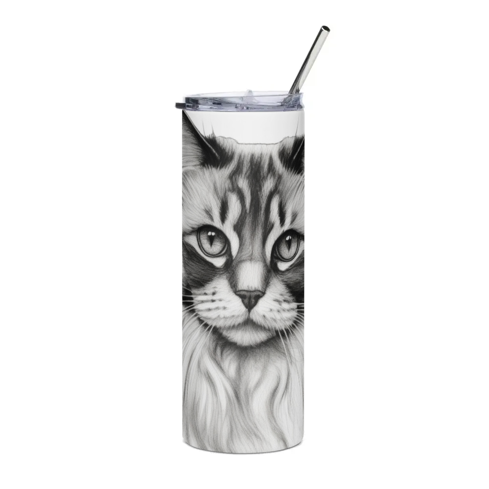 PugMug Custom Tabby Ragdoll Cat Stainless Steel Tumbler