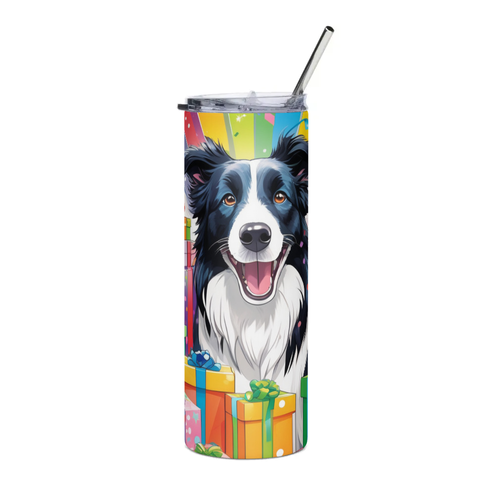 PugMug Custom Border Collie Stainless Steel Tumbler