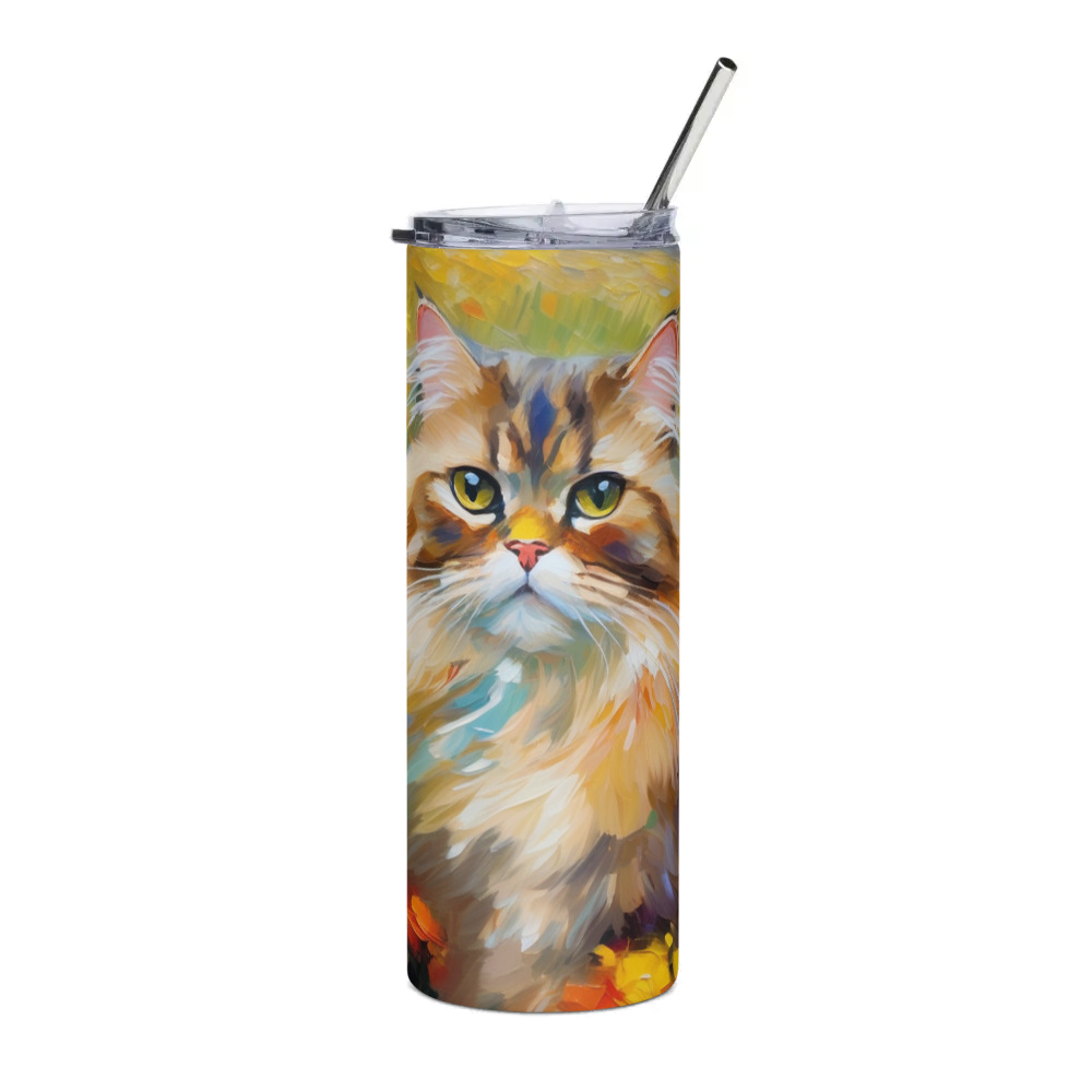 PugMug Custom Tabby Persian Cat Stainless Steel Tumbler