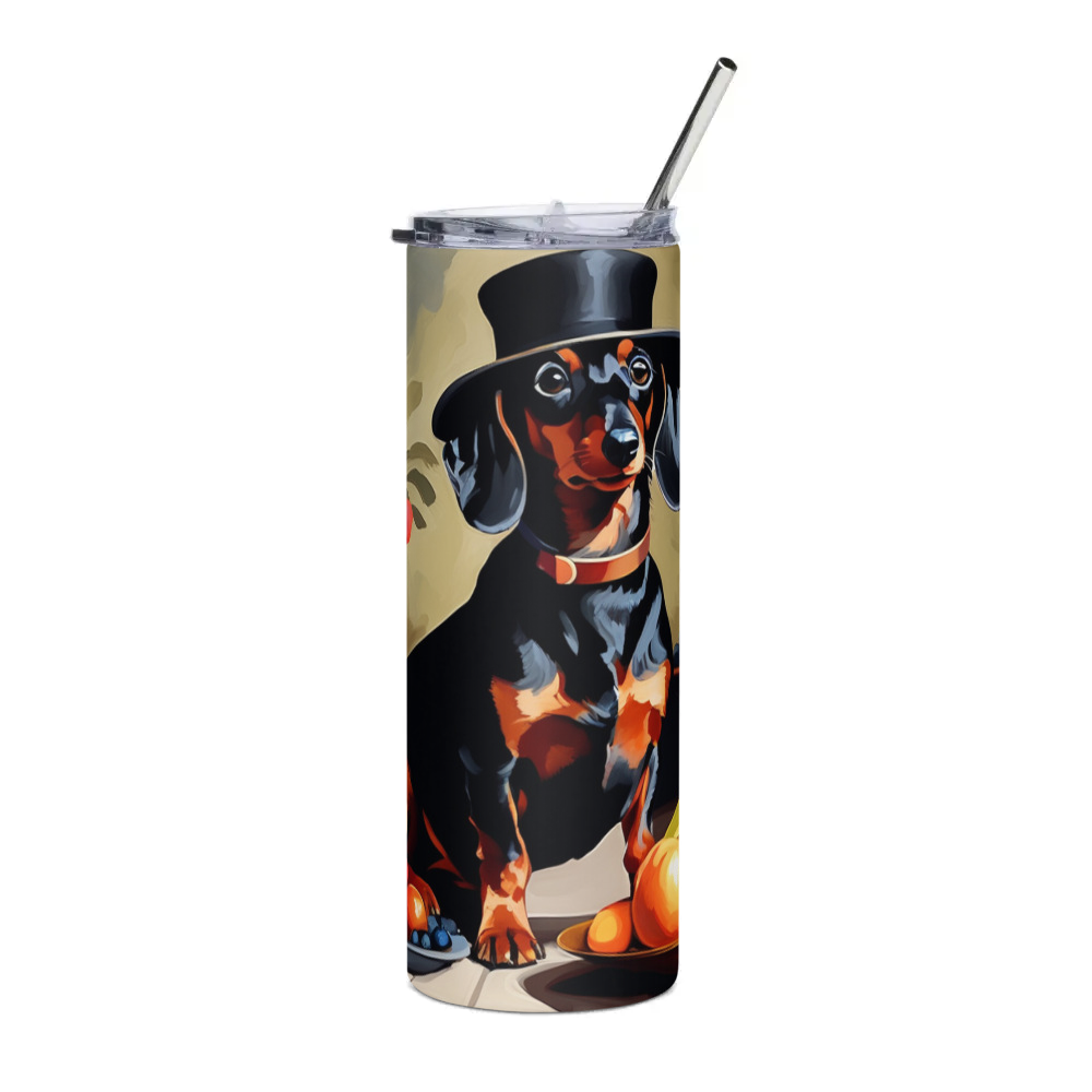 PugMug Custom Black Dachshund Stainless Steel Tumbler