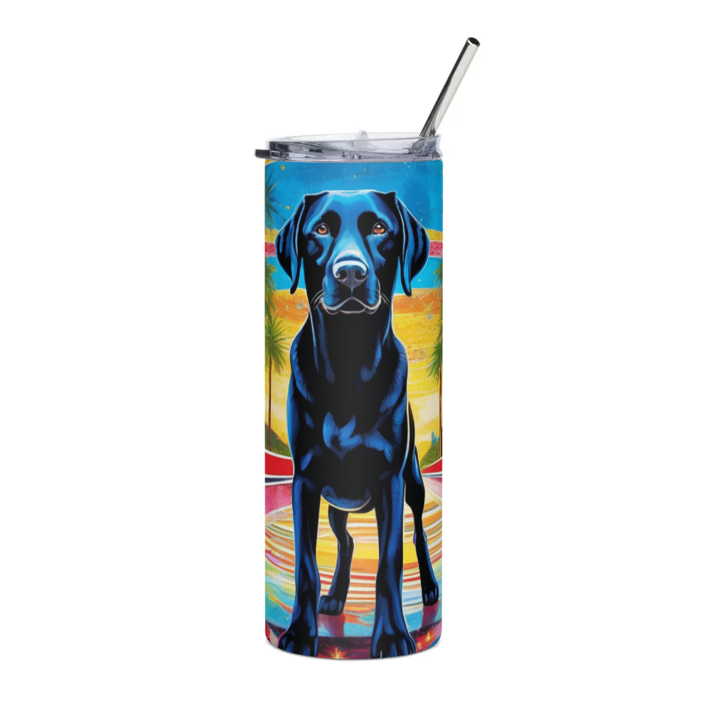 PugMug Custom Black Labrador Retriever Stainless Steel Tumbler