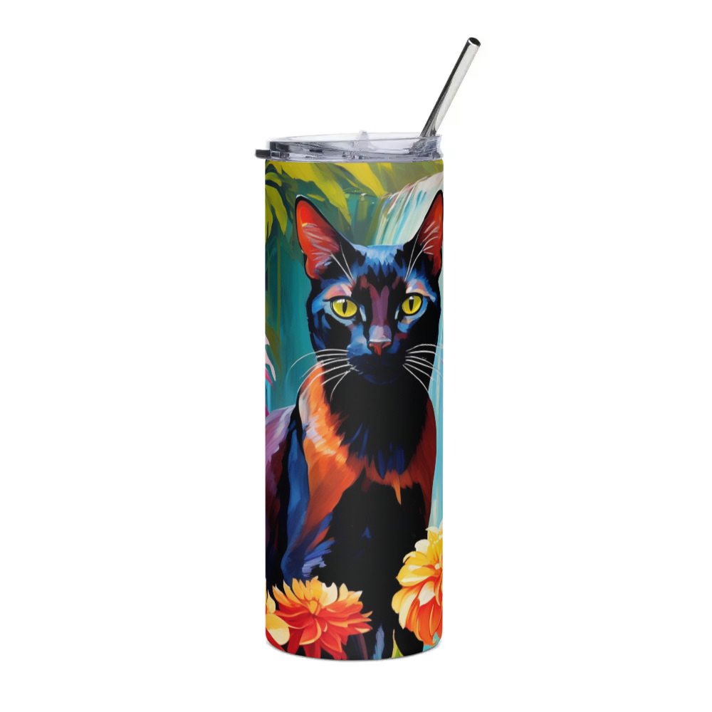 PugMug Custom Black Abyssinian Cat Stainless Steel Tumbler