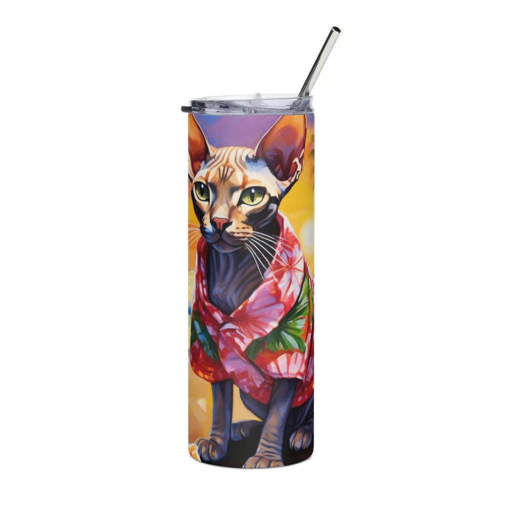 PugMug Custom Tabby Sphynx Cat Stainless Steel Tumbler