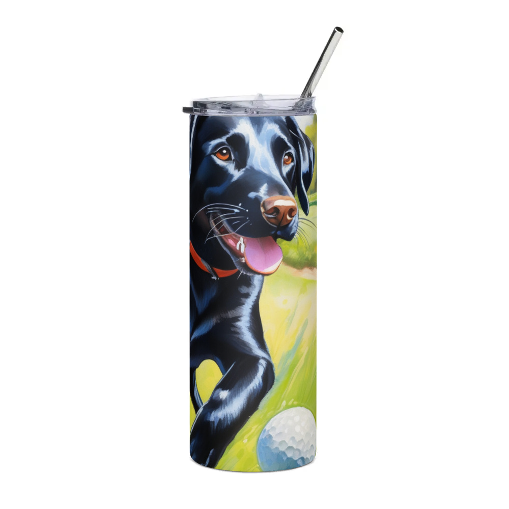 PugMug Custom Black Labrador Retriever Stainless Steel Tumbler