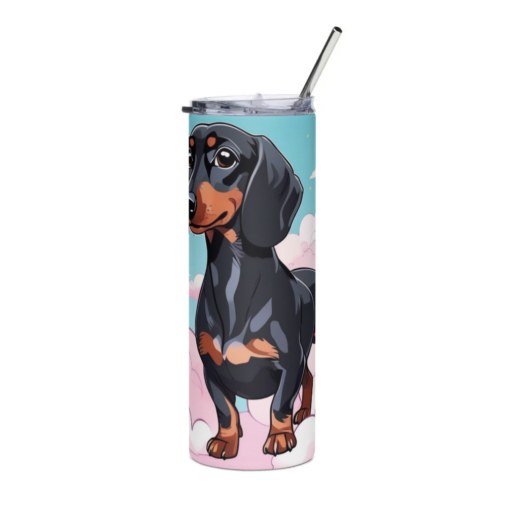 PugMug Custom Black Dachshund Stainless Steel Tumbler