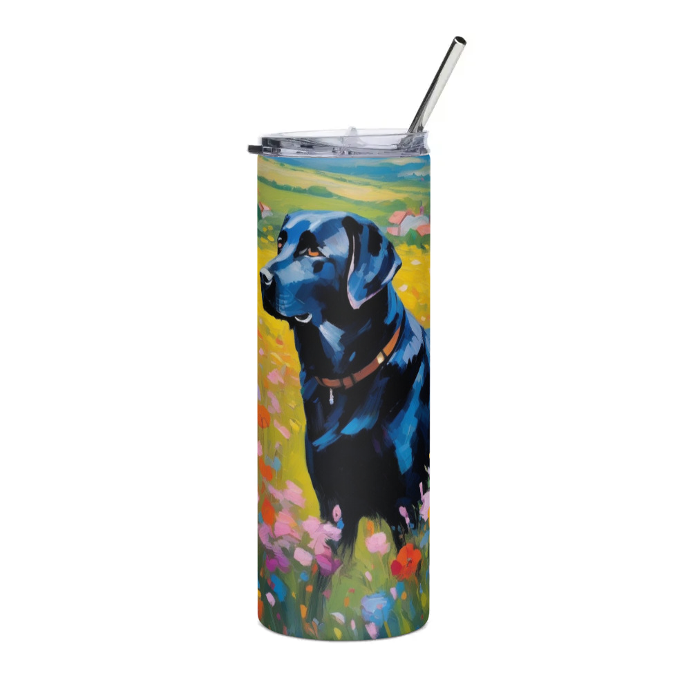 PugMug Custom Black Labrador Retriever Stainless Steel Tumbler