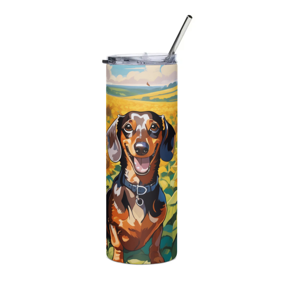 PugMug Custom Tan Dachshund Stainless Steel Tumbler