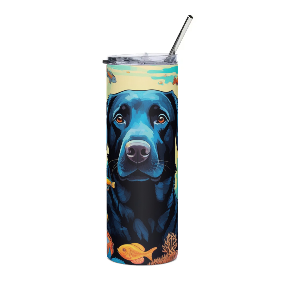 PugMug Custom Black Labrador Retriever Stainless Steel Tumbler