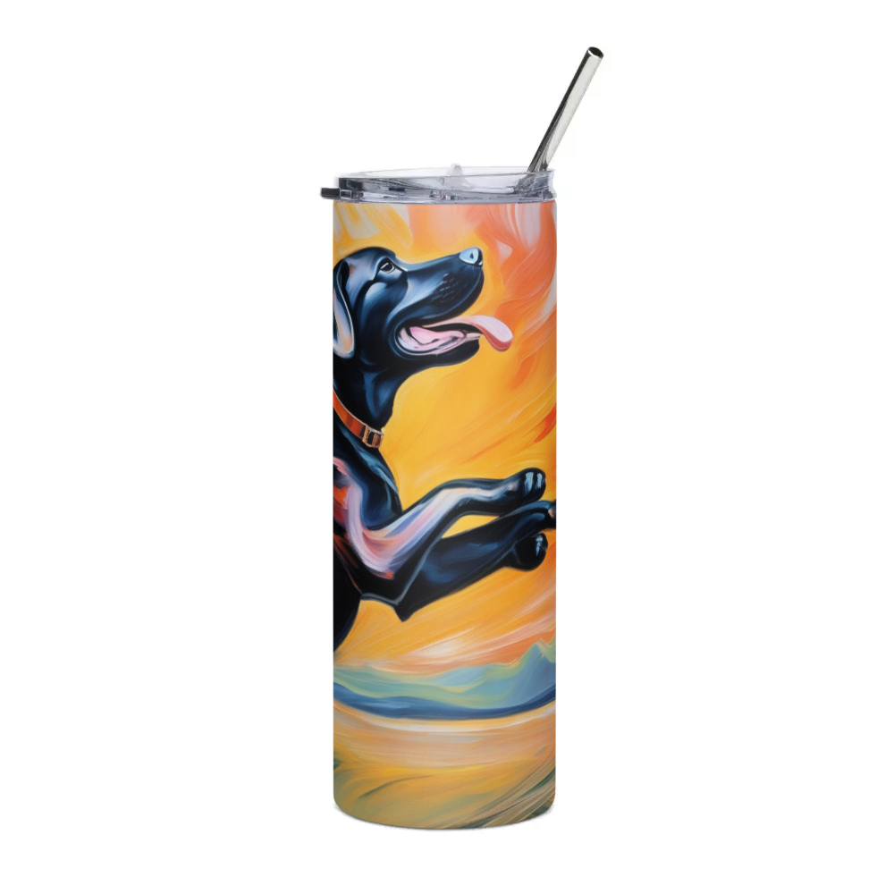 PugMug Custom Black Labrador Retriever Stainless Steel Tumbler