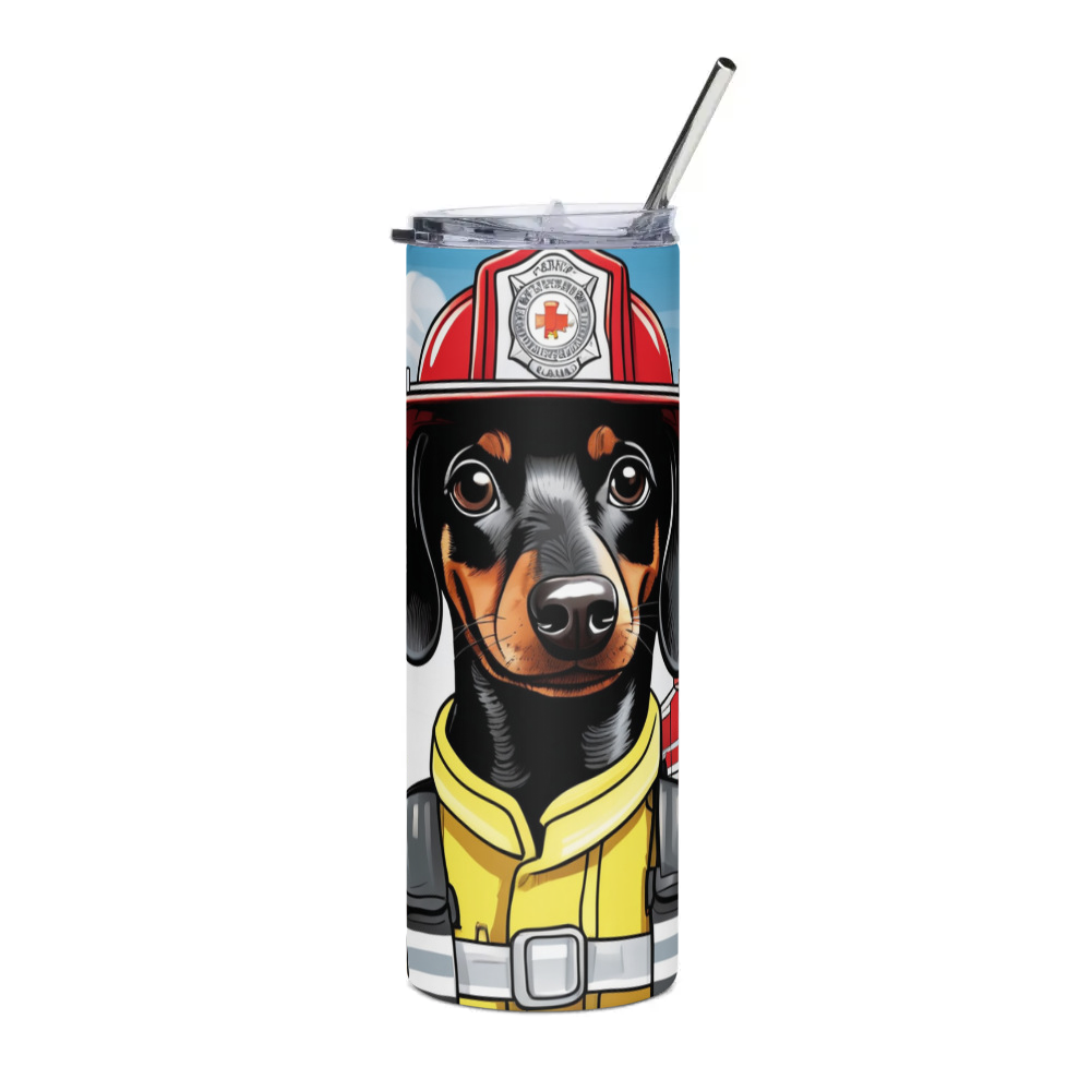 PugMug Custom Black Dachshund Stainless Steel Tumbler