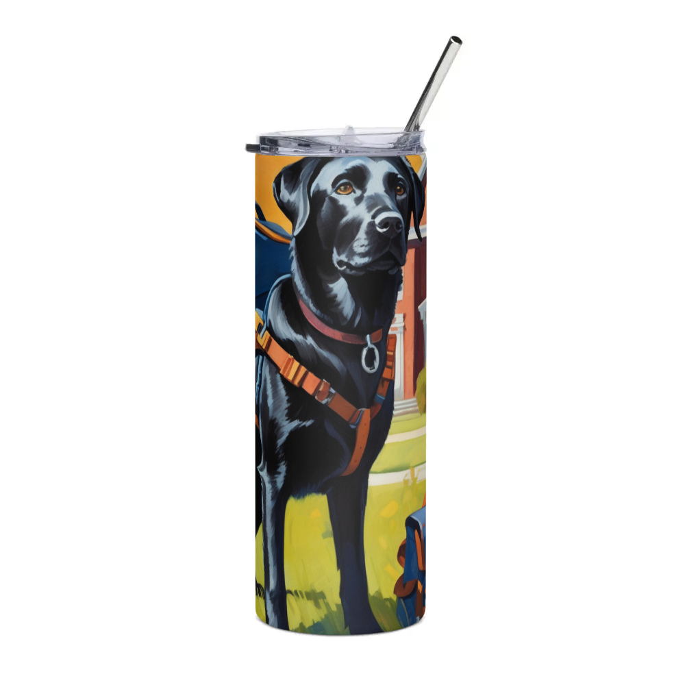 PugMug Custom Black Labrador Retriever Stainless Steel Tumbler