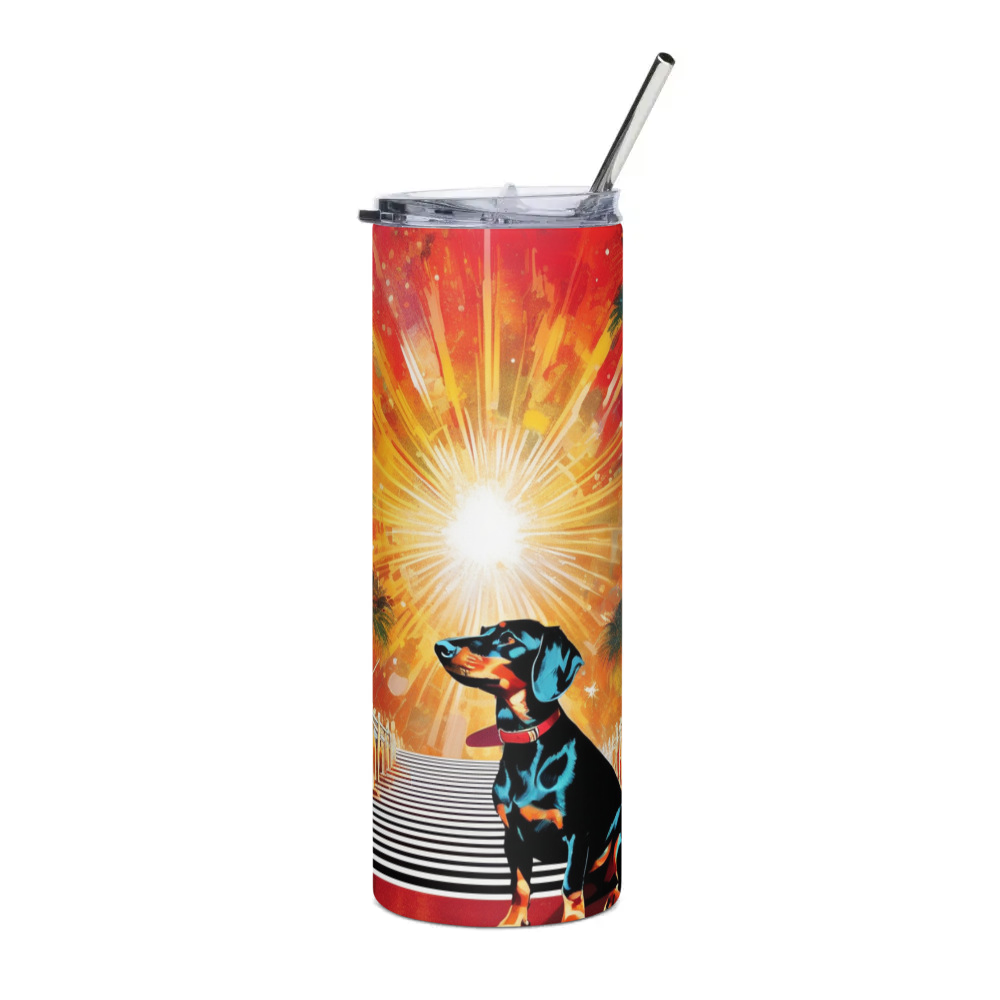 PugMug Custom Black Dachshund Stainless Steel Tumbler