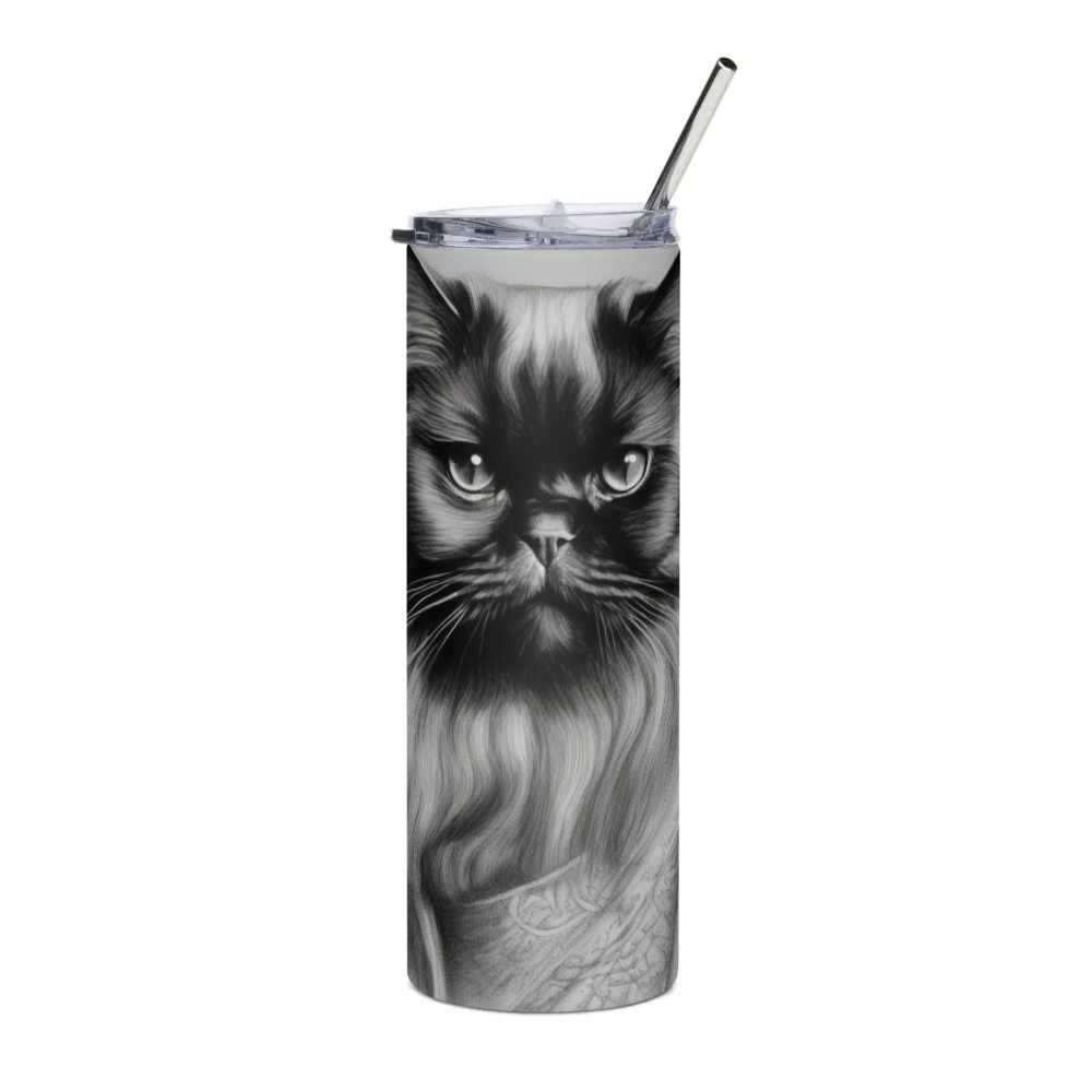 PugMug Custom Black Persian Cat Stainless Steel Tumbler