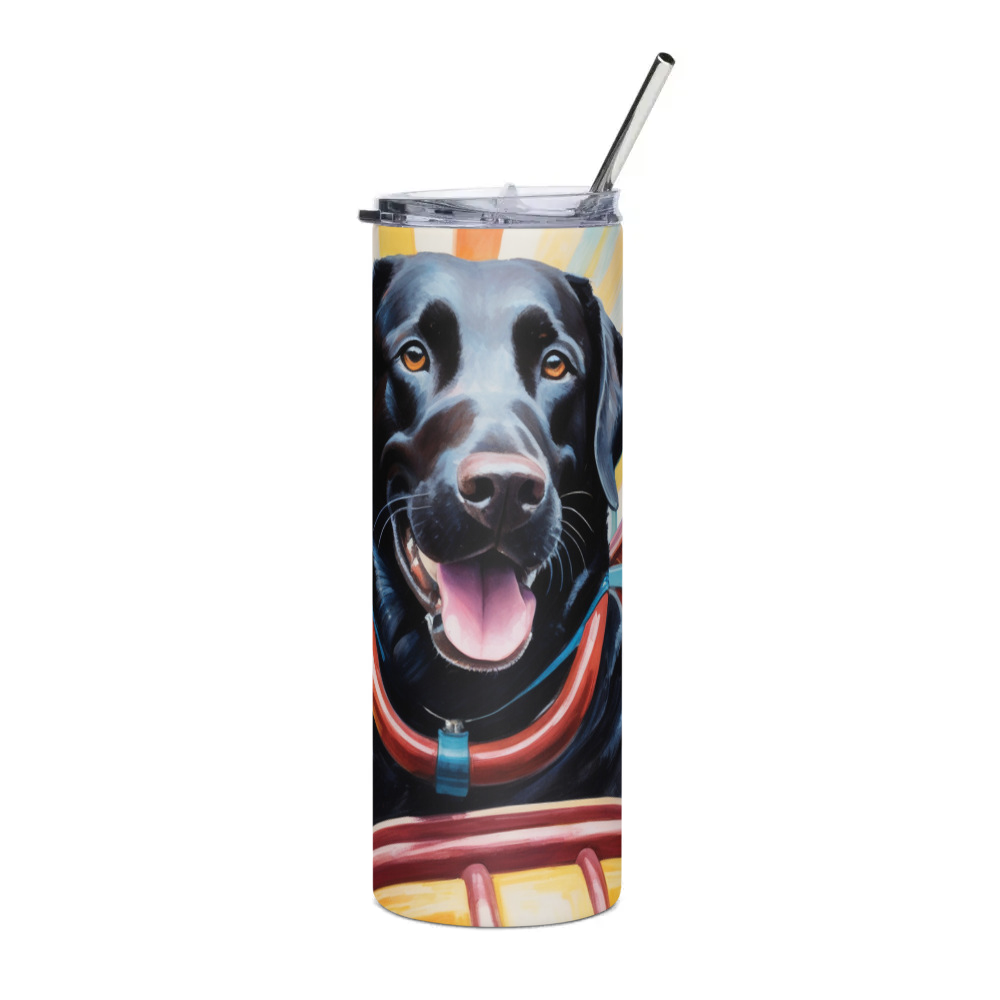 PugMug Custom Black Labrador Retriever Stainless Steel Tumbler
