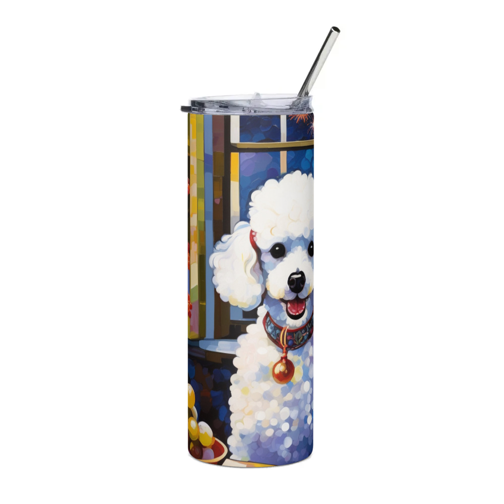 PugMug Custom White Poodle Stainless Steel Tumbler