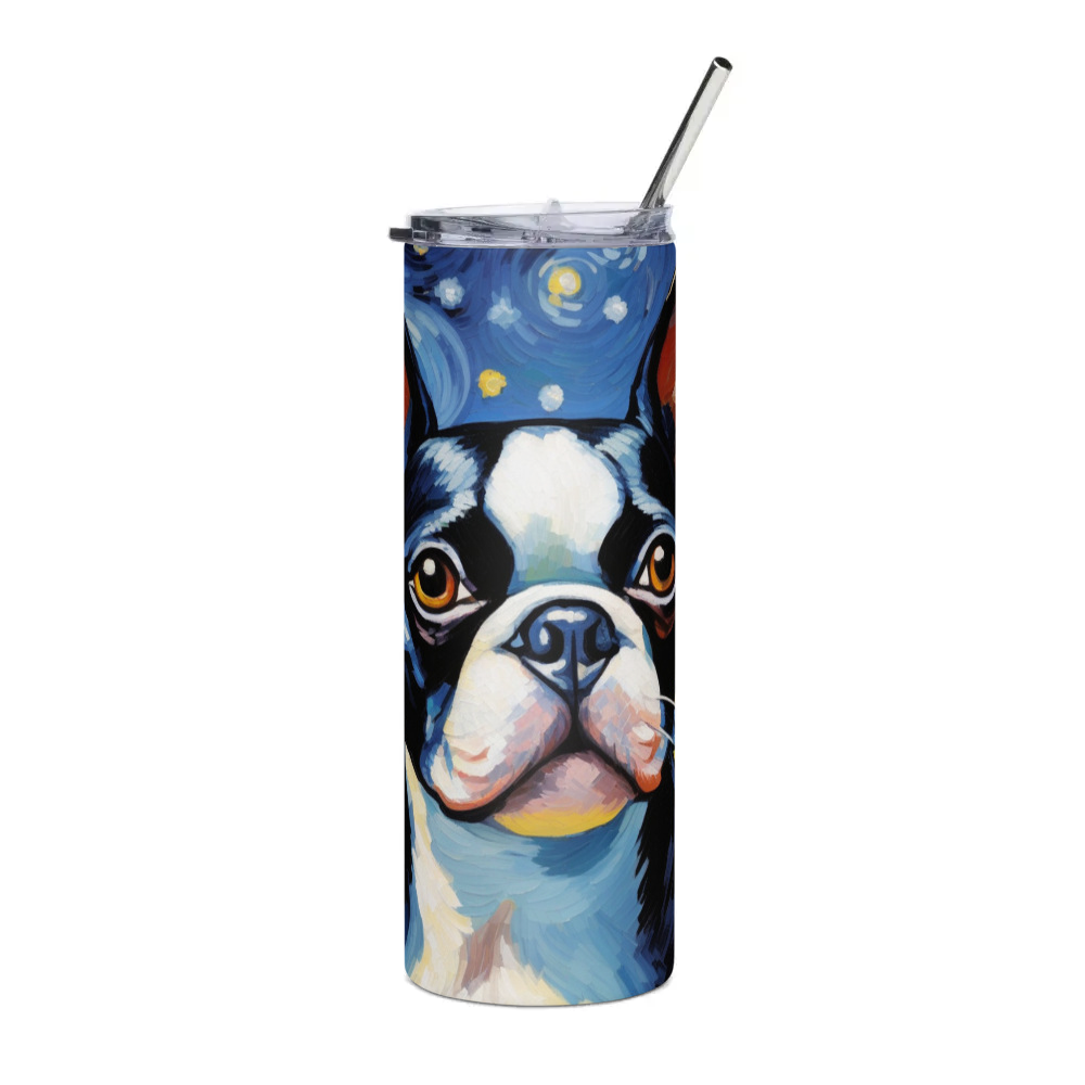 PugMug Custom Boston Terrier Stainless Steel Tumbler
