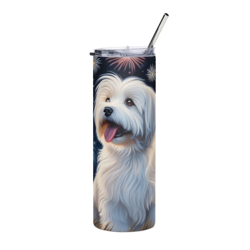PugMug Custom White Havanese Dog Stainless Steel Tumbler