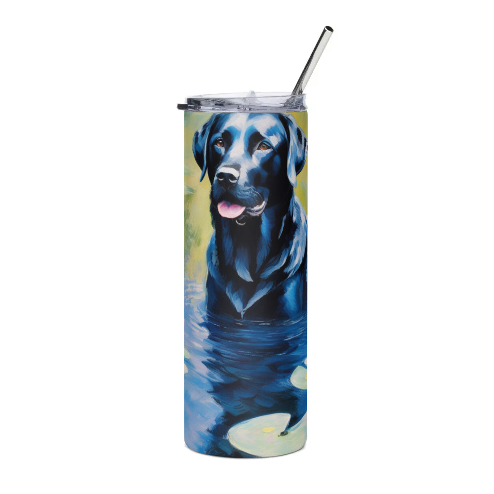 PugMug Custom Black Labrador Retriever Stainless Steel Tumbler
