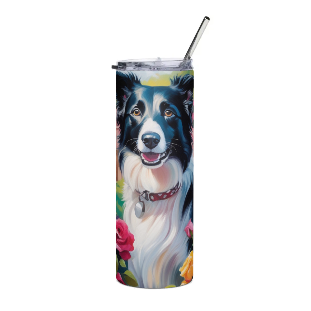 PugMug Custom Border Collie Stainless Steel Tumbler