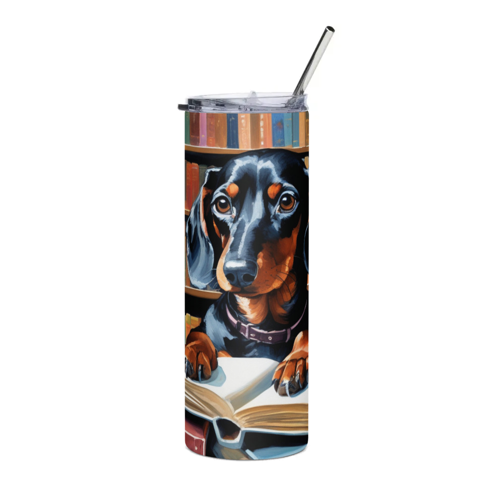 PugMug Custom Black Dachshund Stainless Steel Tumbler