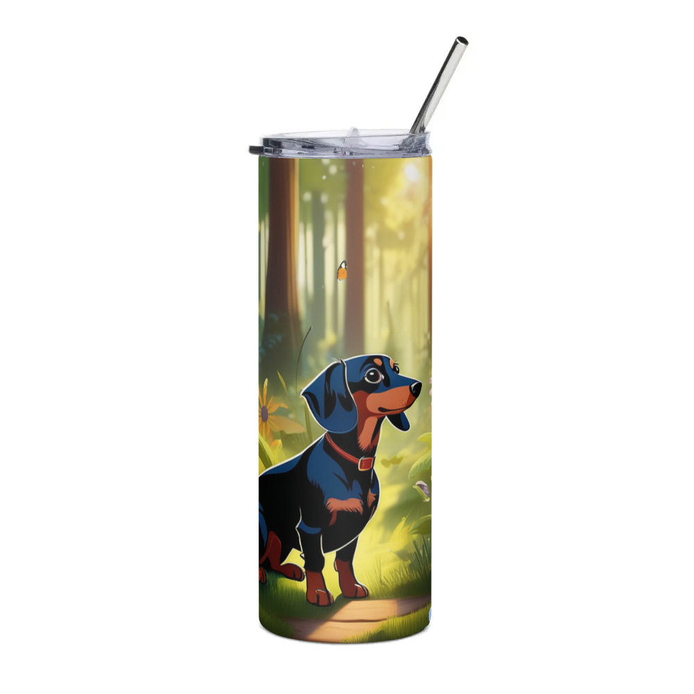 PugMug Custom Black Dachshund Stainless Steel Tumbler