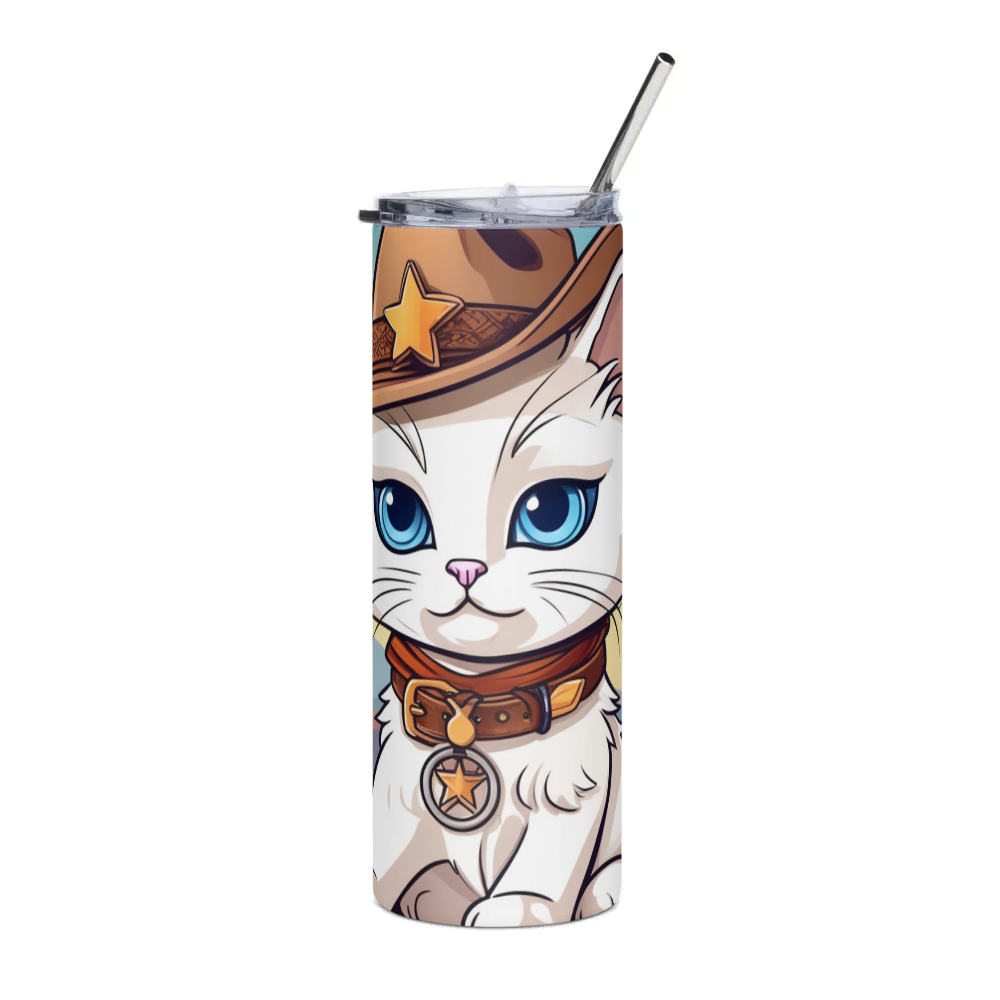 PugMug Custom White Ragdoll Cat Stainless Steel Tumbler