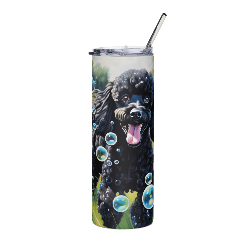 PugMug Custom Black Poodle Stainless Steel Tumbler