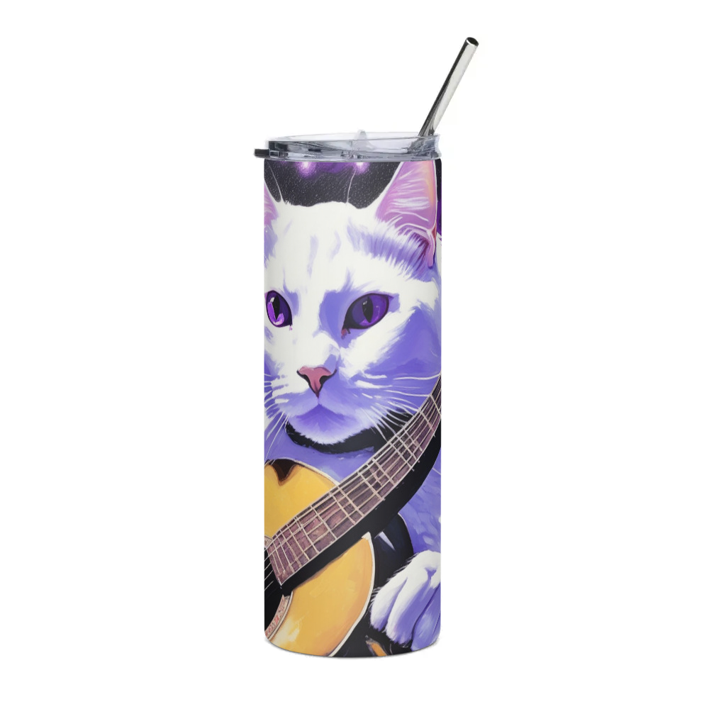 PugMug Custom White Companion Cat Stainless Steel Tumbler