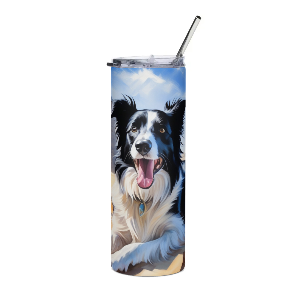 PugMug Custom Border Collie Stainless Steel Tumbler