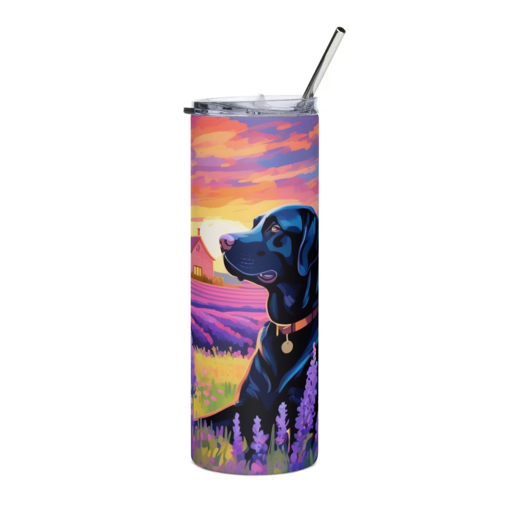 PugMug Custom Black Labrador Retriever Stainless Steel Tumbler