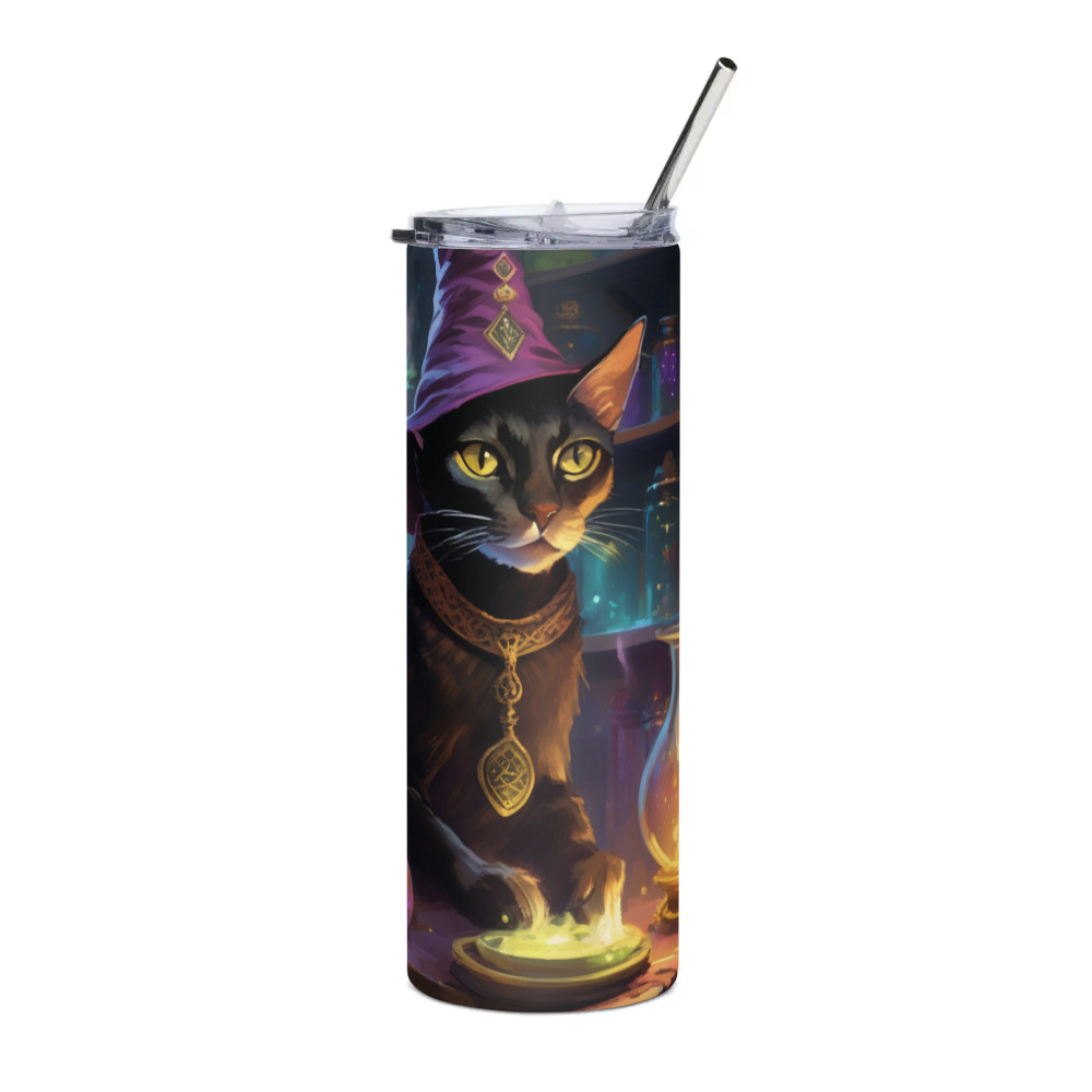 PugMug Custom Black Abyssinian Cat Stainless Steel Tumbler