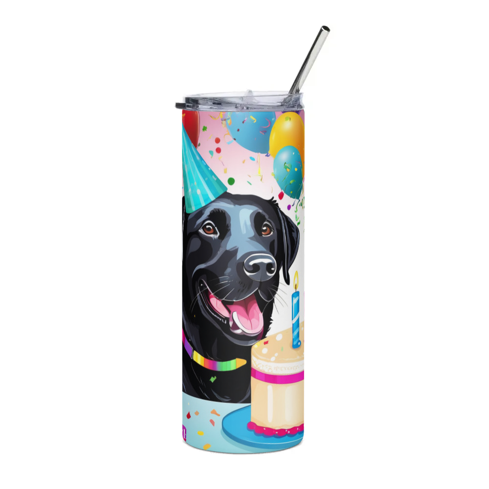 PugMug Custom Black Labrador Retriever Stainless Steel Tumbler