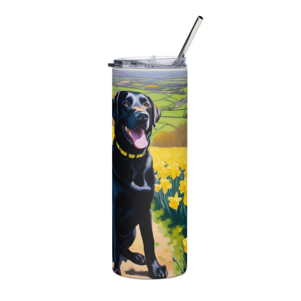 PugMug Custom Black Labrador Retriever Stainless Steel Tumbler