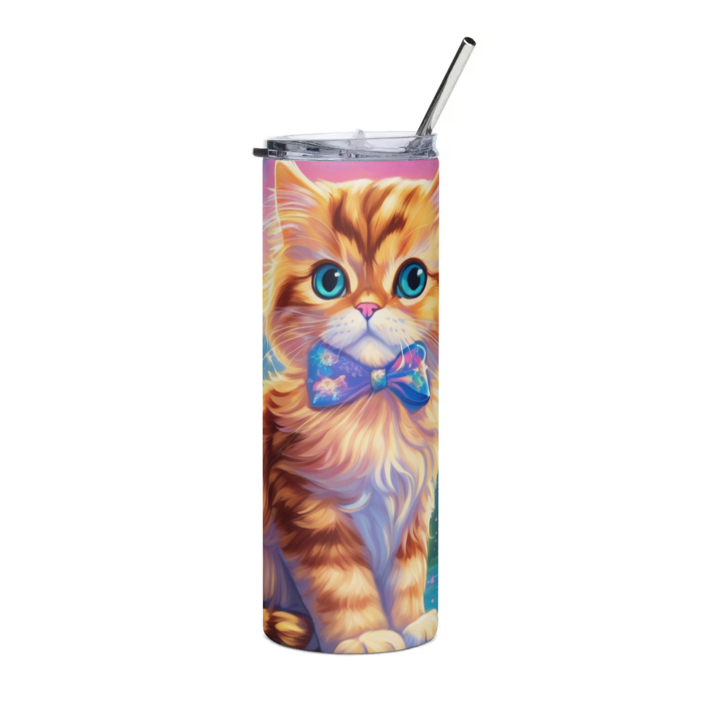 PugMug Custom Tabby Persian Cat Stainless Steel Tumbler