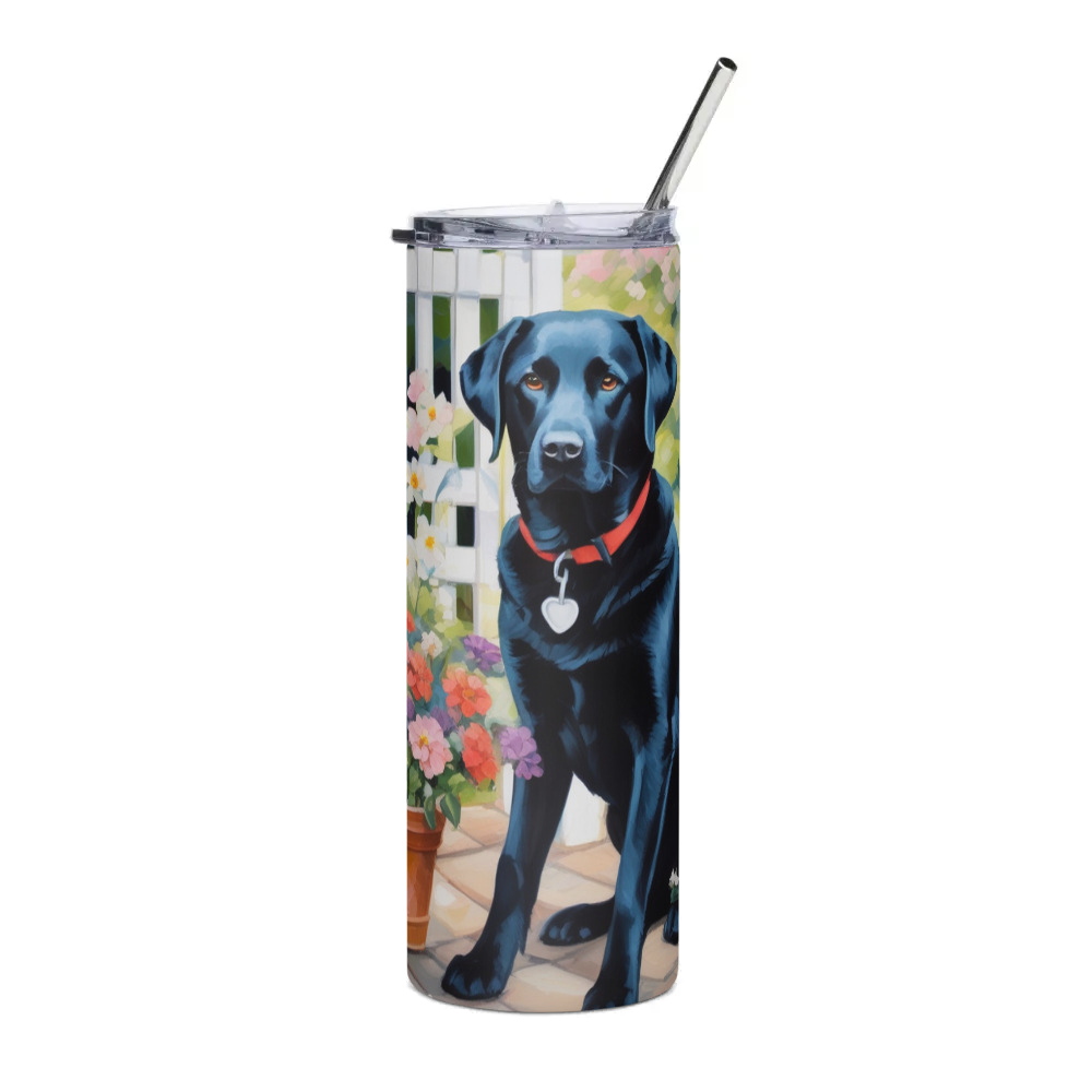 PugMug Custom Black Labrador Retriever Stainless Steel Tumbler
