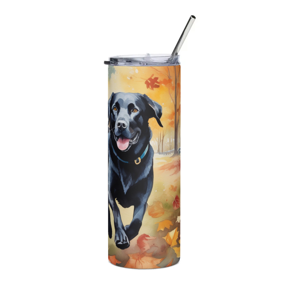 PugMug Custom Black Labrador Retriever Stainless Steel Tumbler
