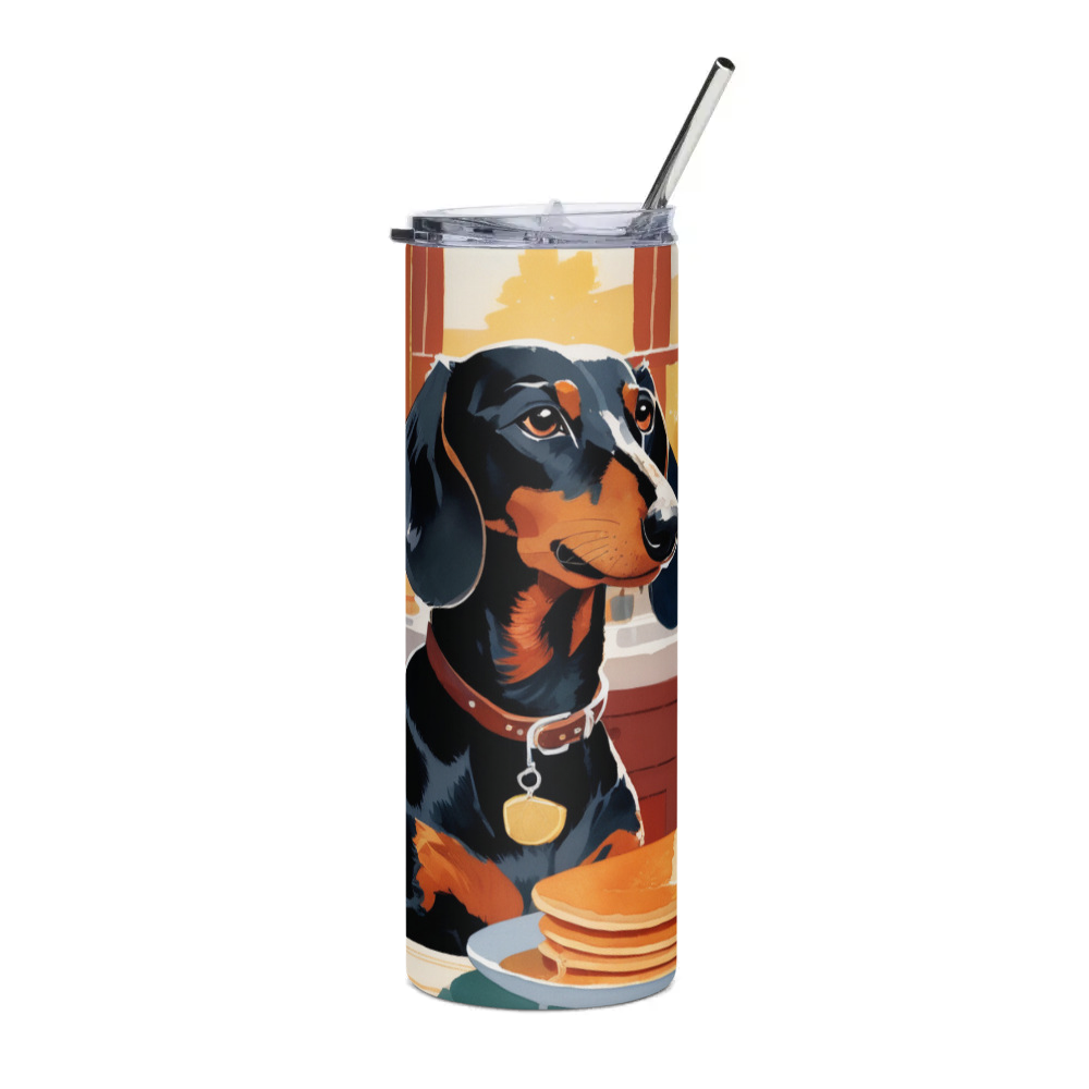 PugMug Custom Black Dachshund Stainless Steel Tumbler