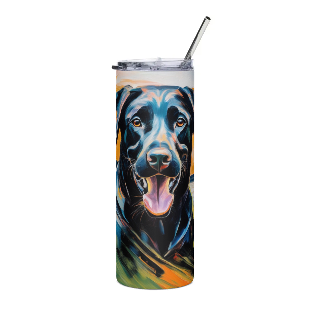 PugMug Custom Black Labrador Retriever Stainless Steel Tumbler