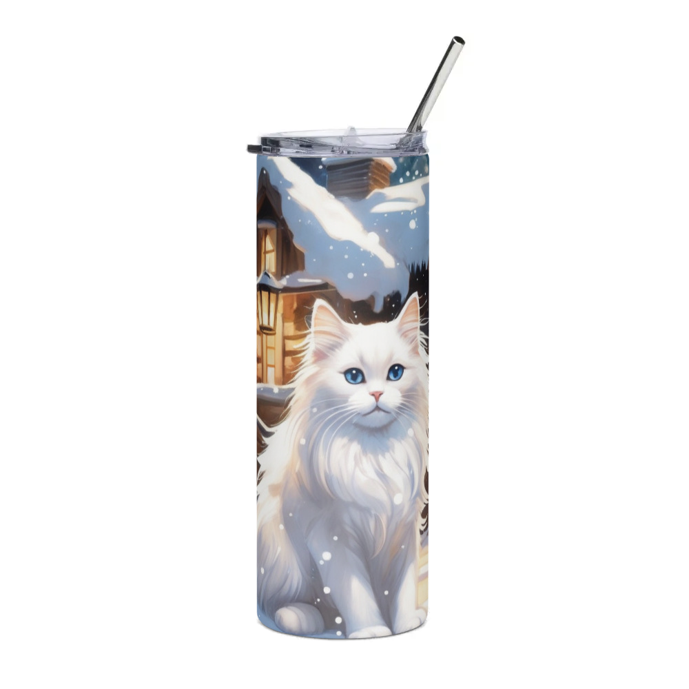 PugMug Custom White Ragdoll Cat Stainless Steel Tumbler